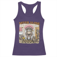 Never Alone Raccoon Mom Racerback Tank Top Funny Mama Life Mothers Day