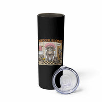 Never Alone Raccoon Mom Skinny Tumbler Funny Mama Life Mothers Day