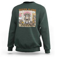 Never Alone Raccoon Mom Sweatshirt Funny Mama Life Mothers Day