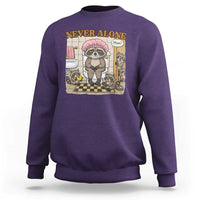 Never Alone Raccoon Mom Sweatshirt Funny Mama Life Mothers Day