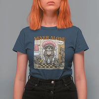 Never Alone Raccoon Mom T Shirt For Women Funny Mama Life Mothers Day