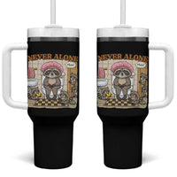 Never Alone Raccoon Mom Tumbler With Handle Funny Mama Life Mothers Day