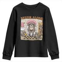 Never Alone Raccoon Mom Youth Sweatshirt Funny Mama Life Mothers Day