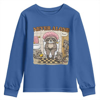 Never Alone Raccoon Mom Youth Sweatshirt Funny Mama Life Mothers Day