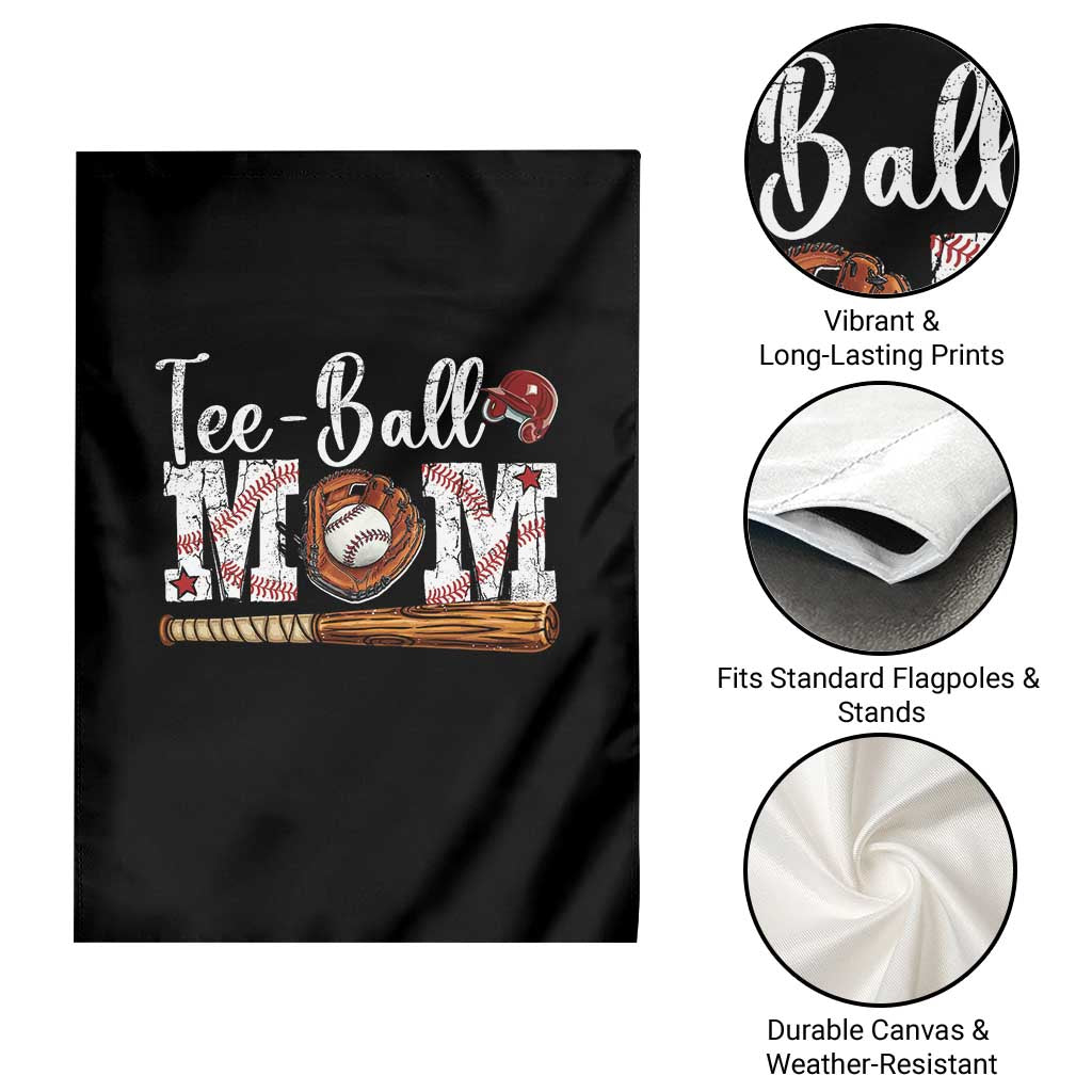 Baseball Mom Garden Flag Tee Ball Mama Funny Mother's Day