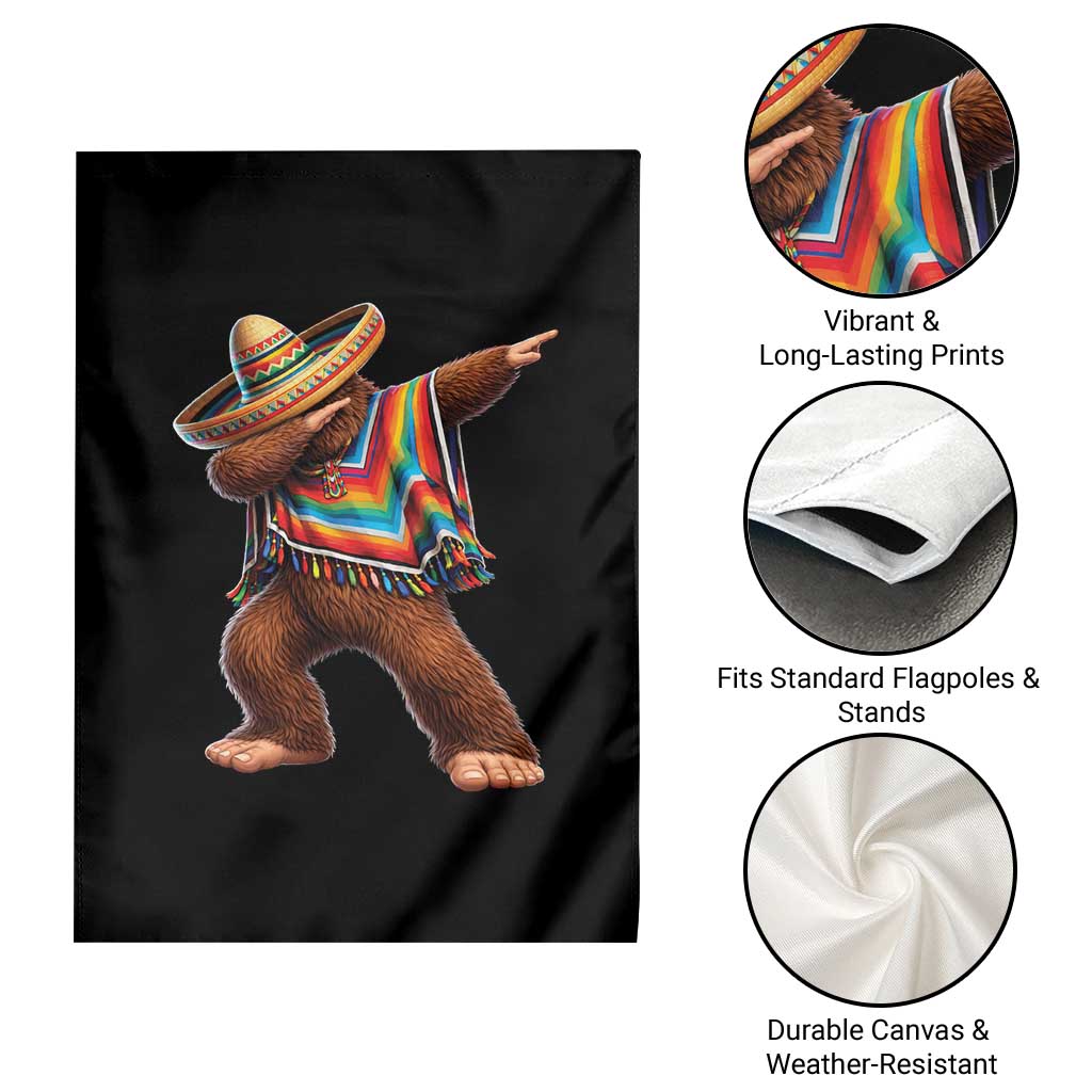 Mexican Bigfoot Dabbing Cinco de Mayo Funny Fiesta Garden Flag