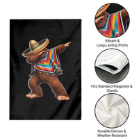 Mexican Bigfoot Dabbing Cinco de Mayo Funny Fiesta Garden Flag