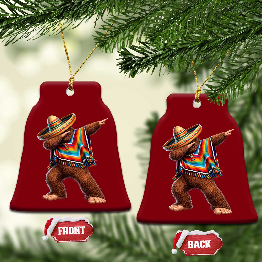 Mexican Bigfoot Dabbing Cinco de Mayo Funny Fiesta Ceramic Ornament