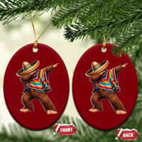 Mexican Bigfoot Dabbing Cinco de Mayo Funny Fiesta Ceramic Ornament