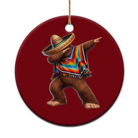 Mexican Bigfoot Dabbing Cinco de Mayo Funny Fiesta Ceramic Ornament