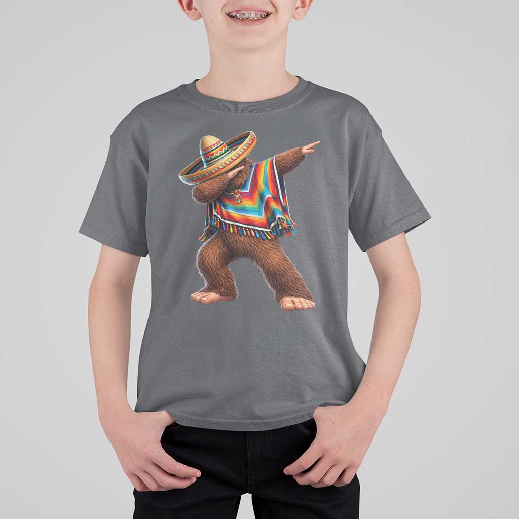 Mexican Bigfoot Dabbing Cinco de Mayo Funny Fiesta T Shirt For Kid
