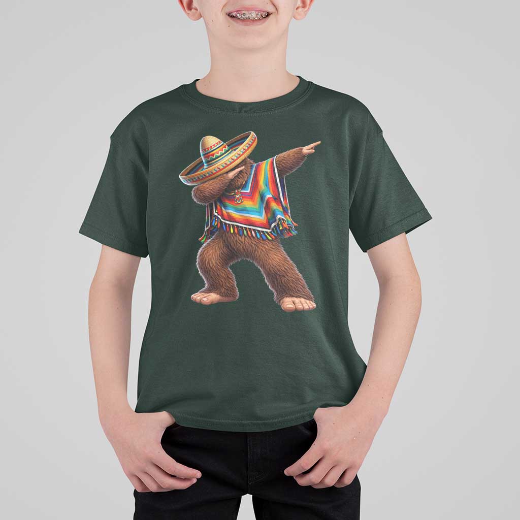 Mexican Bigfoot Dabbing Cinco de Mayo Funny Fiesta T Shirt For Kid