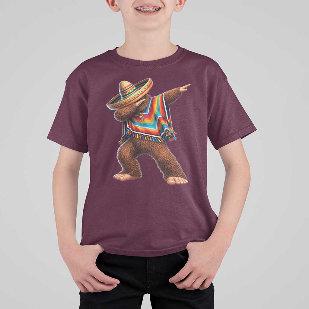 Mexican Bigfoot Dabbing Cinco de Mayo Funny Fiesta T Shirt For Kid