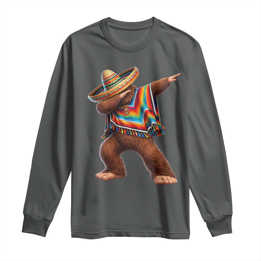 Mexican Bigfoot Dabbing Cinco de Mayo Funny Fiesta Long Sleeve Shirt