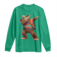Mexican Bigfoot Dabbing Cinco de Mayo Funny Fiesta Long Sleeve Shirt
