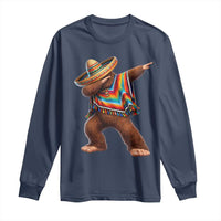 Mexican Bigfoot Dabbing Cinco de Mayo Funny Fiesta Long Sleeve Shirt