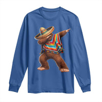 Mexican Bigfoot Dabbing Cinco de Mayo Funny Fiesta Long Sleeve Shirt
