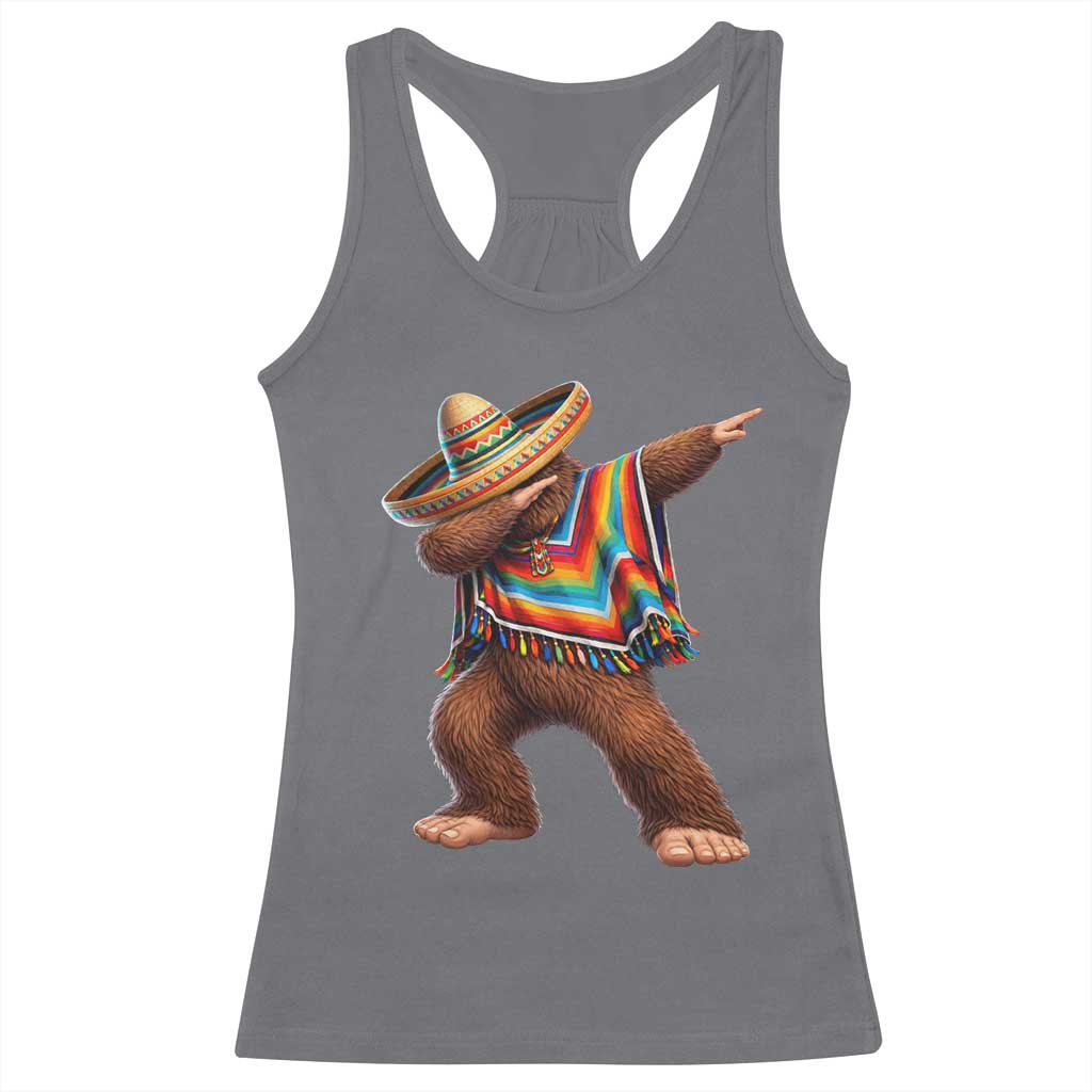 Mexican Bigfoot Dabbing Cinco de Mayo Funny Fiesta Racerback Tank Top