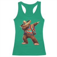 Mexican Bigfoot Dabbing Cinco de Mayo Funny Fiesta Racerback Tank Top