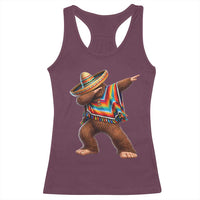 Mexican Bigfoot Dabbing Cinco de Mayo Funny Fiesta Racerback Tank Top