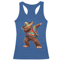 Mexican Bigfoot Dabbing Cinco de Mayo Funny Fiesta Racerback Tank Top
