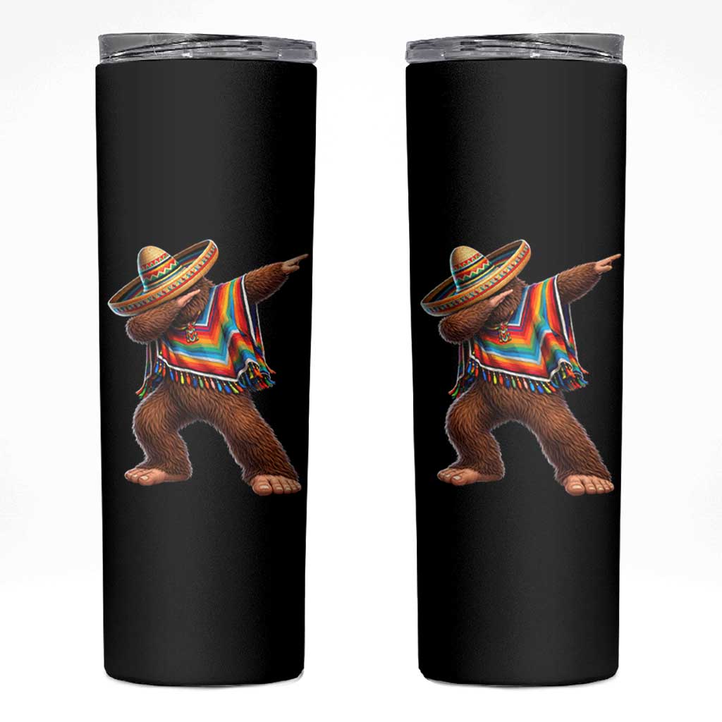 Mexican Bigfoot Dabbing Cinco de Mayo Funny Fiesta Skinny Tumbler