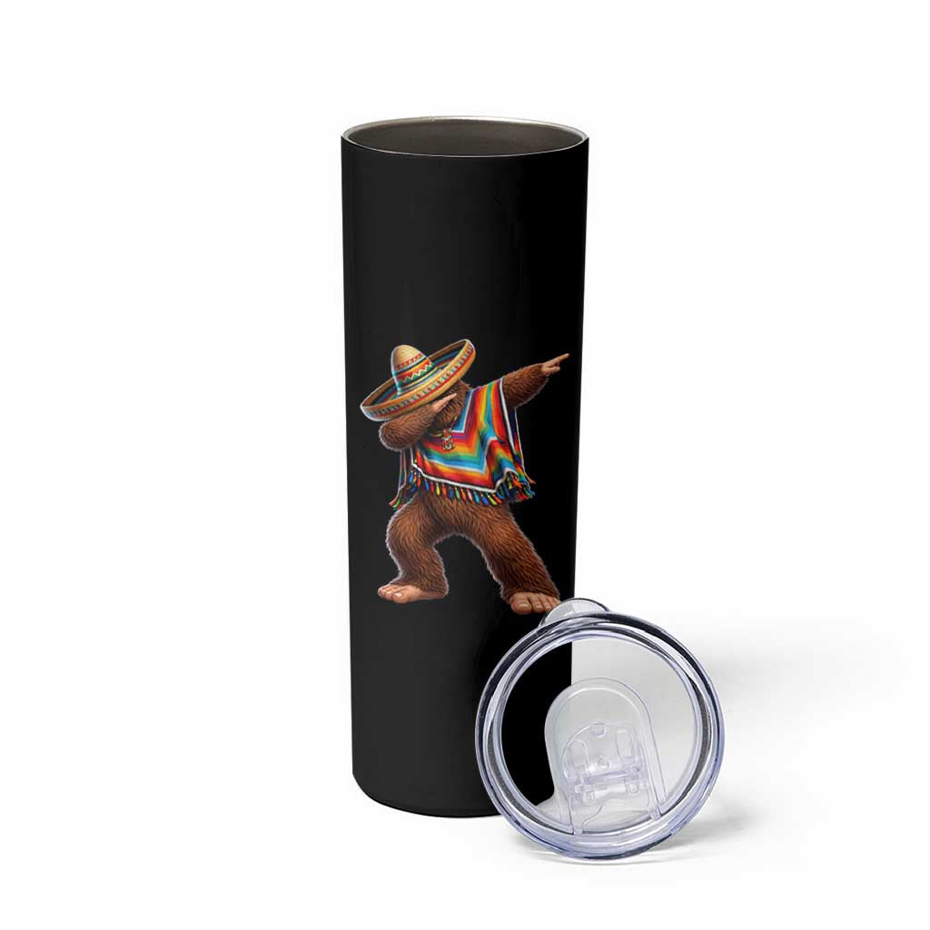 Mexican Bigfoot Dabbing Cinco de Mayo Funny Fiesta Skinny Tumbler