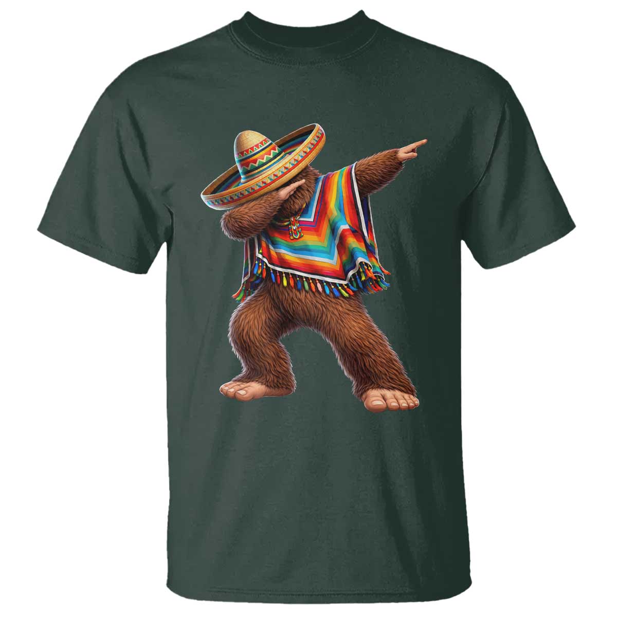 Mexican Bigfoot Dabbing Cinco de Mayo Funny Fiesta T Shirt