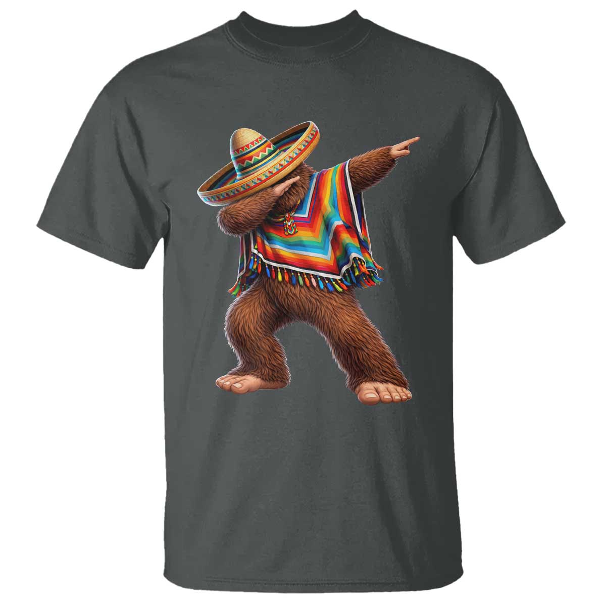 Mexican Bigfoot Dabbing Cinco de Mayo Funny Fiesta T Shirt