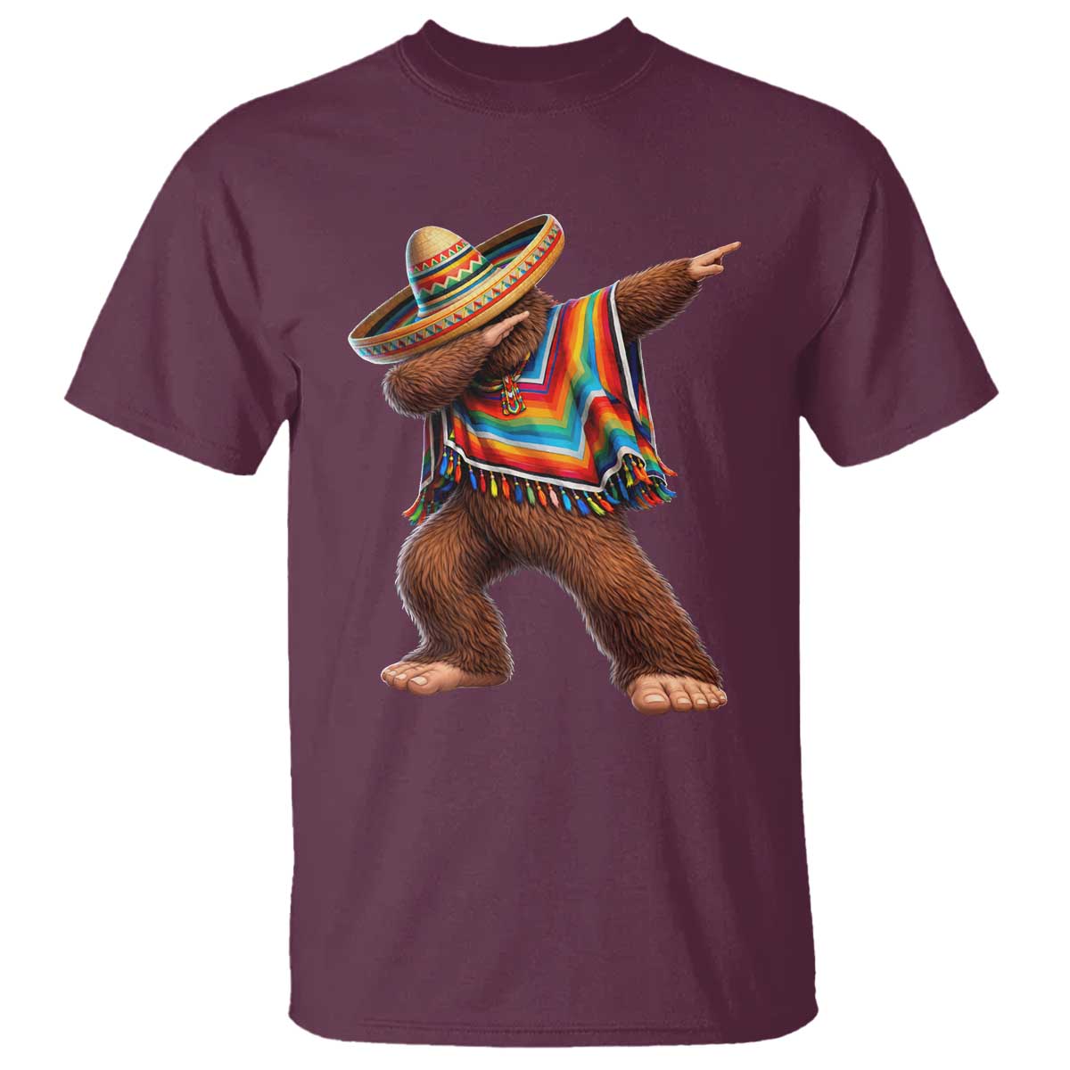 Mexican Bigfoot Dabbing Cinco de Mayo Funny Fiesta T Shirt