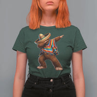 Mexican Bigfoot Dabbing Cinco de Mayo Funny Fiesta T Shirt For Women
