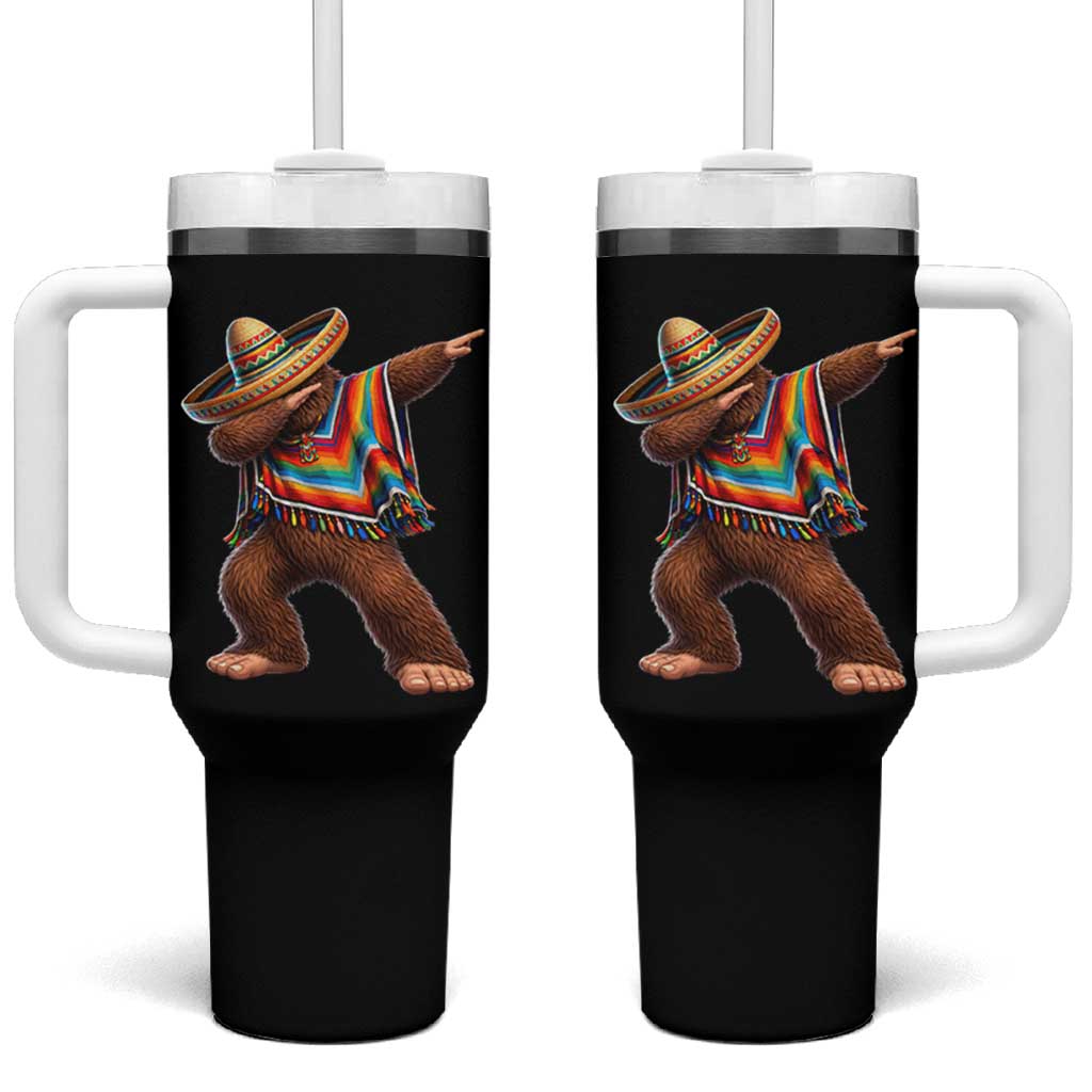 Mexican Bigfoot Dabbing Cinco de Mayo Funny Fiesta Tumbler With Handle