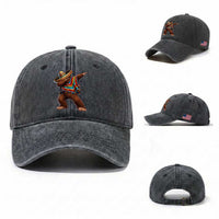 Mexican Bigfoot Dabbing Cinco de Mayo Funny Fiesta Washed Cotton Baseball Cap