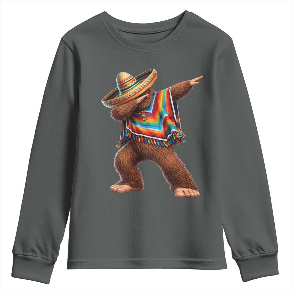 Mexican Bigfoot Dabbing Cinco de Mayo Funny Fiesta Youth Sweatshirt