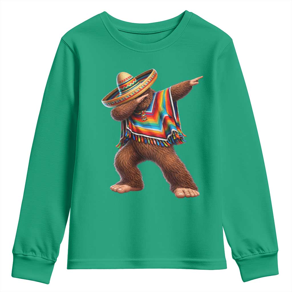 Mexican Bigfoot Dabbing Cinco de Mayo Funny Fiesta Youth Sweatshirt