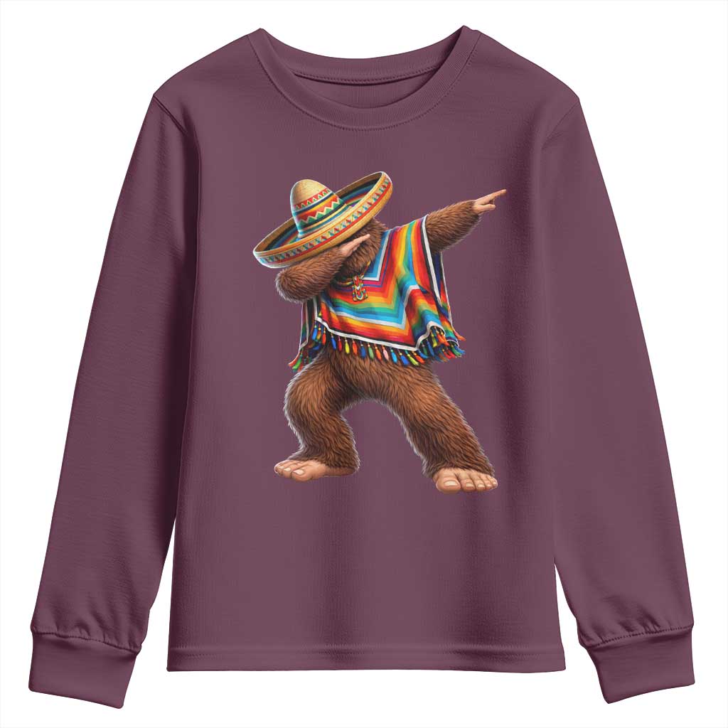 Mexican Bigfoot Dabbing Cinco de Mayo Funny Fiesta Youth Sweatshirt