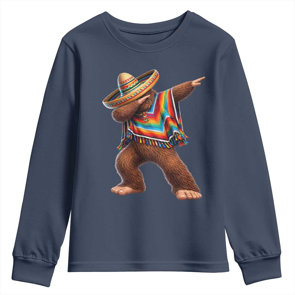 Mexican Bigfoot Dabbing Cinco de Mayo Funny Fiesta Youth Sweatshirt