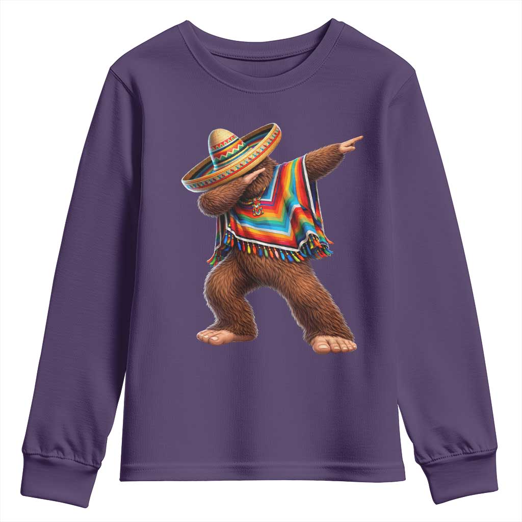 Mexican Bigfoot Dabbing Cinco de Mayo Funny Fiesta Youth Sweatshirt