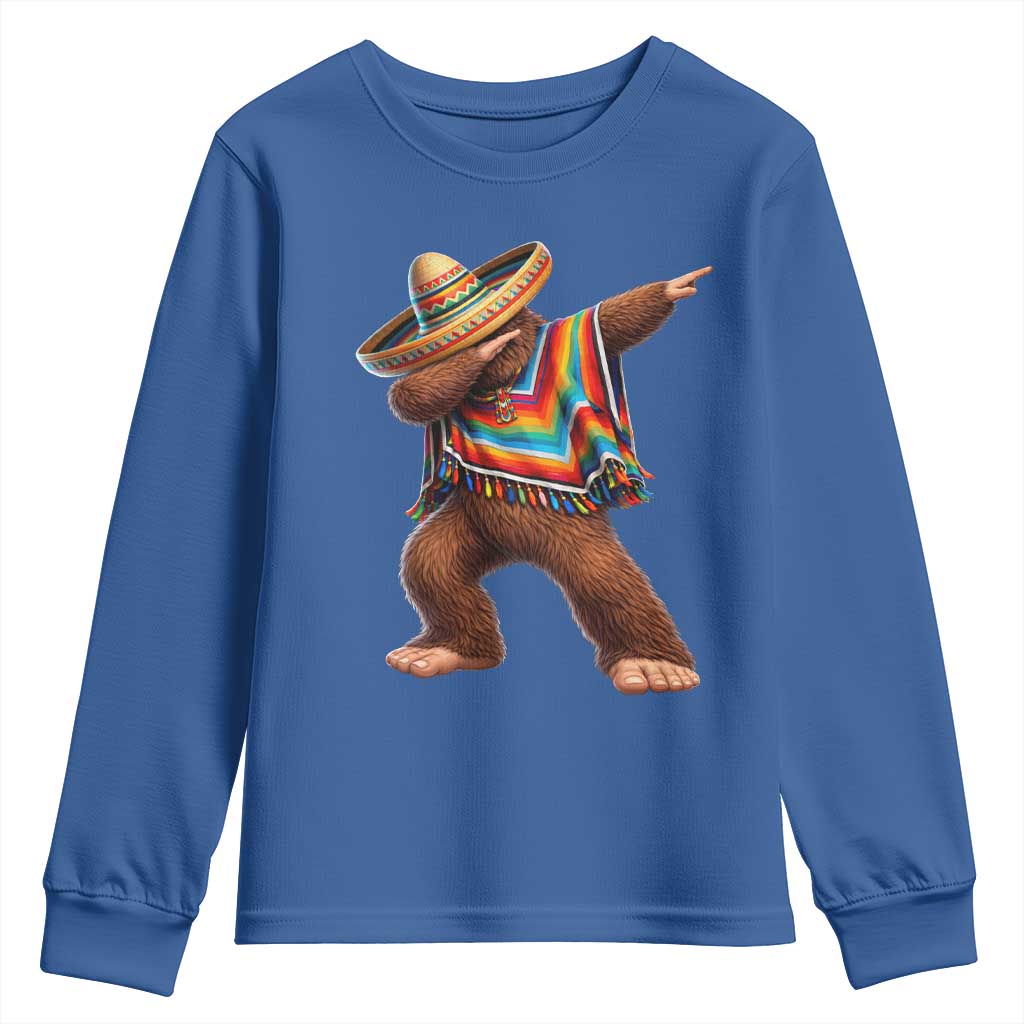 Mexican Bigfoot Dabbing Cinco de Mayo Funny Fiesta Youth Sweatshirt