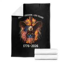 Faith Freedom 250 Years Throw Blanket Christian USA Independence 1776 2026 Bald Eagle