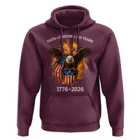 Faith Freedom 250 Years Hoodie Christian USA Independence 1776 2026 Bald Eagle