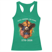 Faith Freedom 250 Years Racerback Tank Top Christian USA Independence 1776 2026 Bald Eagle