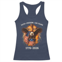 Faith Freedom 250 Years Racerback Tank Top Christian USA Independence 1776 2026 Bald Eagle