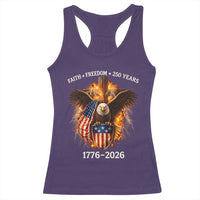 Faith Freedom 250 Years Racerback Tank Top Christian USA Independence 1776 2026 Bald Eagle