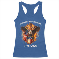 Faith Freedom 250 Years Racerback Tank Top Christian USA Independence 1776 2026 Bald Eagle