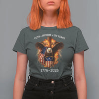 Faith Freedom 250 Years T Shirt For Women Christian USA Independence 1776 2026 Bald Eagle