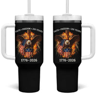Faith Freedom 250 Years Tumbler With Handle Christian USA Independence 1776 2026 Bald Eagle