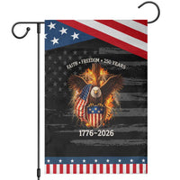 Faith Freedom 250 Years Patriotic Garden Flag Christian USA Independence 1776 2026 Bald Eagle
