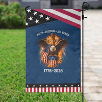 Faith Freedom 250 Years Patriotic Garden Flag Christian USA Independence 1776 2026 Bald Eagle