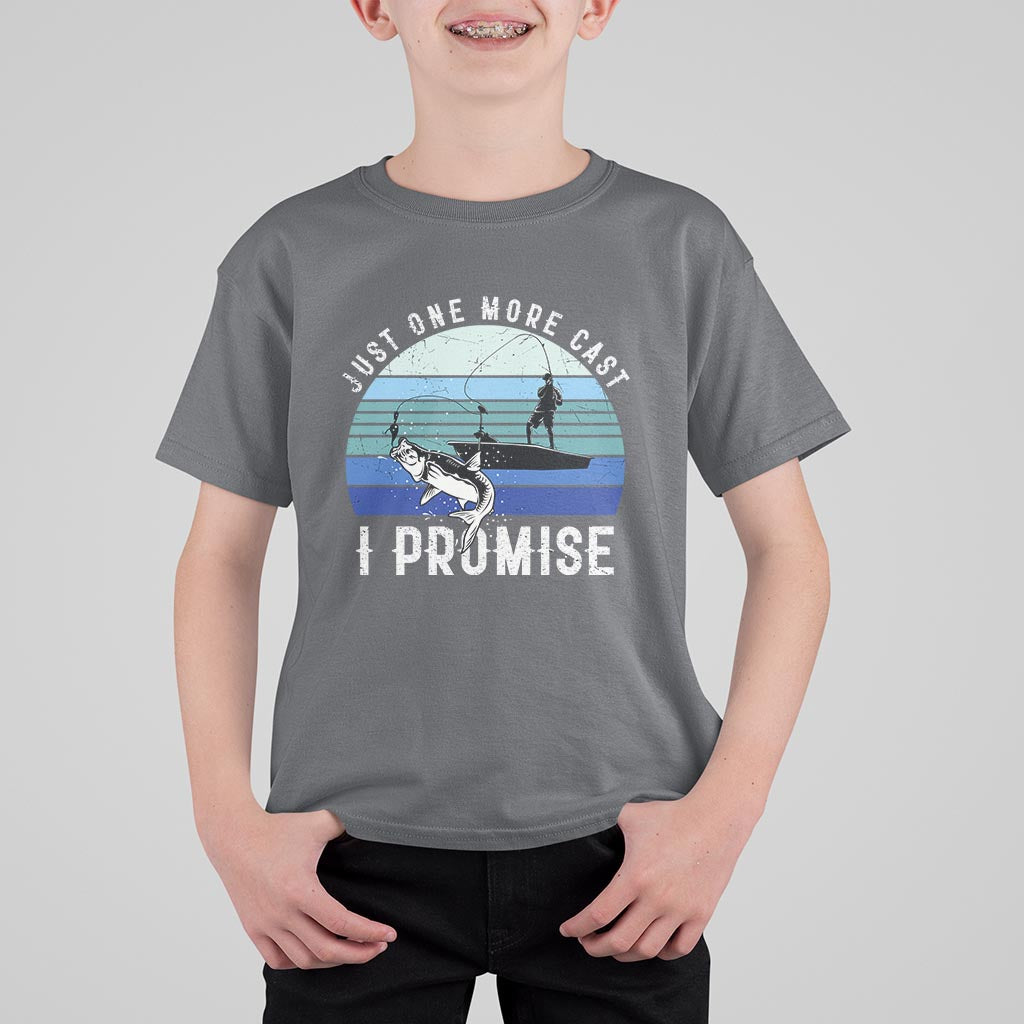 Fishing T Shirt For Kid Just One More Cast I Promise - Wonder Print Shop
